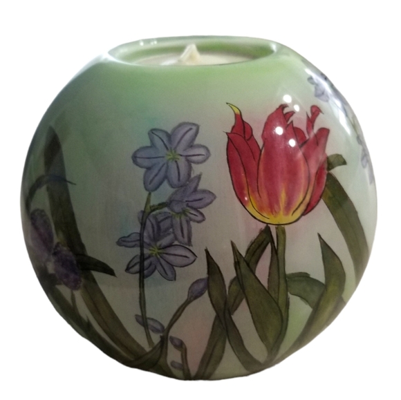 Ne'Qwa Art Tealight Collection Reverse Painted By Artist Patricia Brubaker - Picture 4 of 10